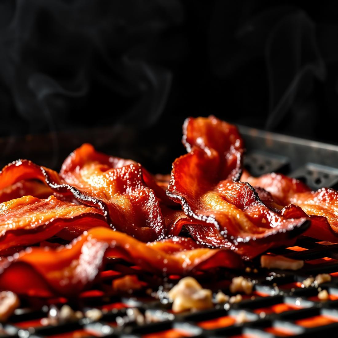Bacon crocante sobre a chapa quente
